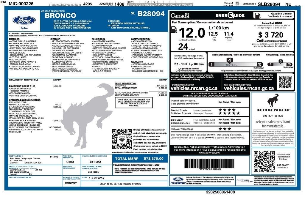 Ford Bronco Outer Banks 4-Door 2025