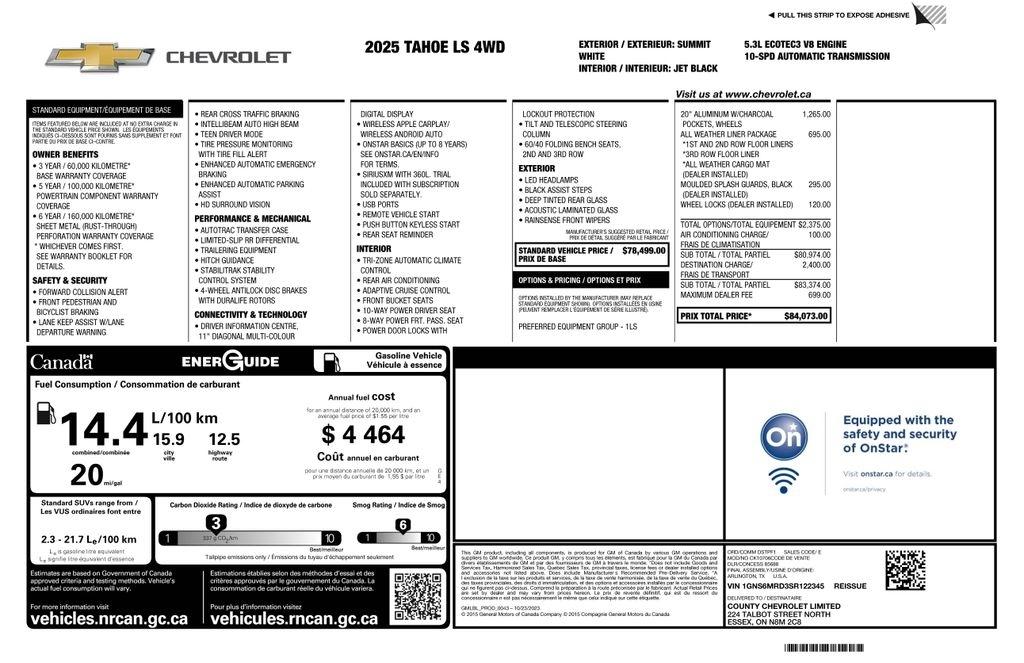 Chevrolet Tahoe LS 4WD 2025
