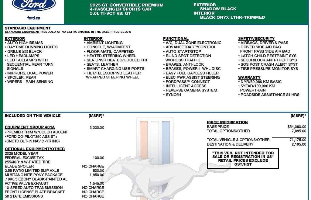 Ford Mustang GT Premium Convertible 2025