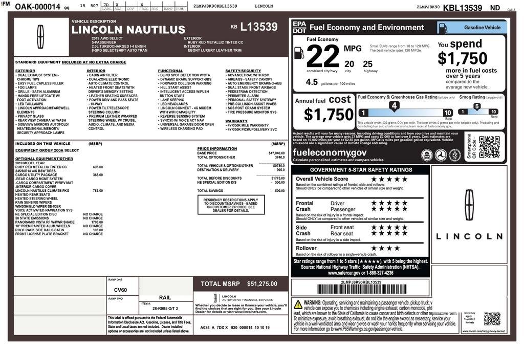 Lincoln Nautilus Select AWD 2019