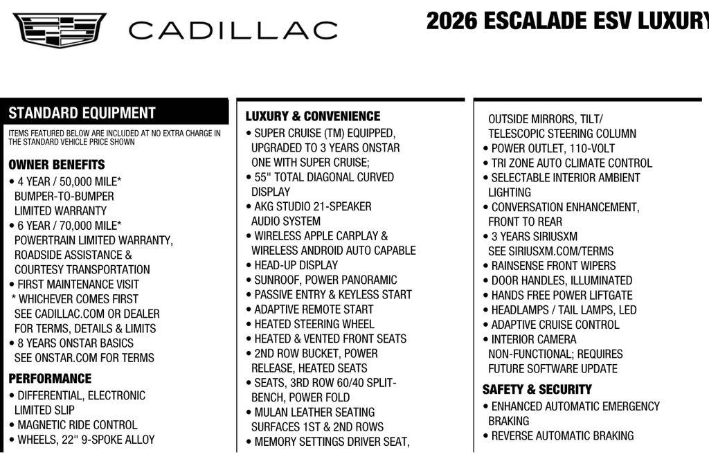Cadillac Escalade  2026