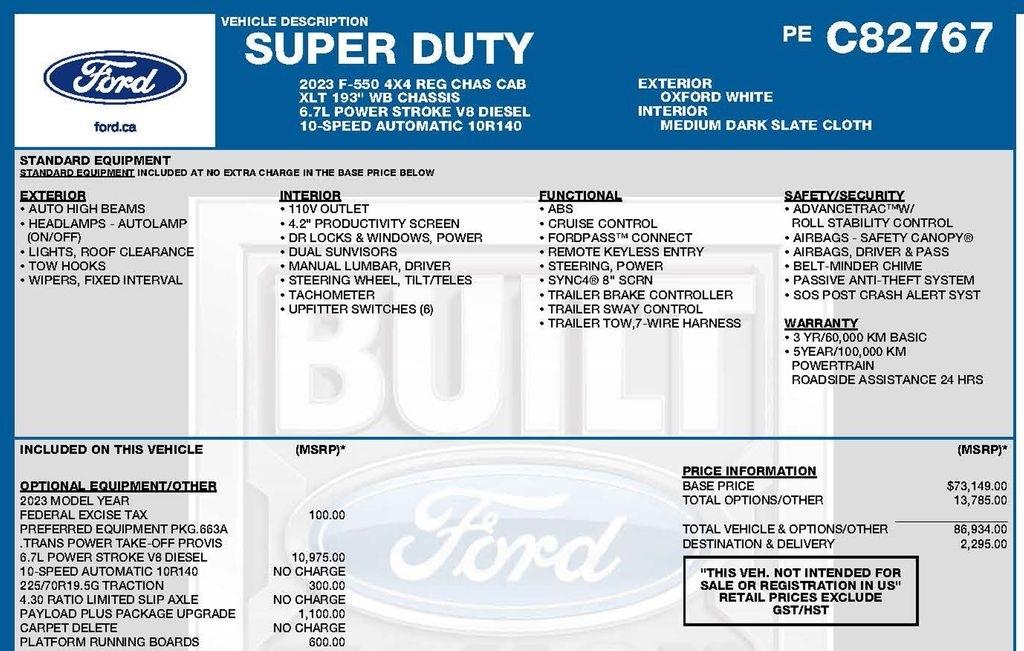 Ford F-550 Regular Cab DRW 4WD 2023
