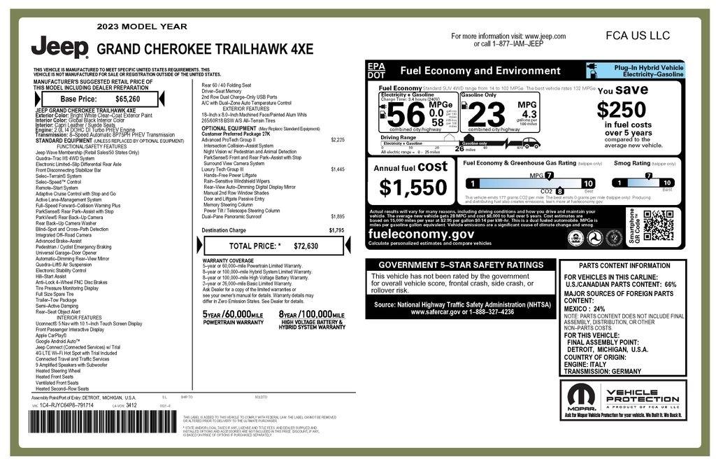 Jeep Grand Cherokee 4xe Trailhawk 2023