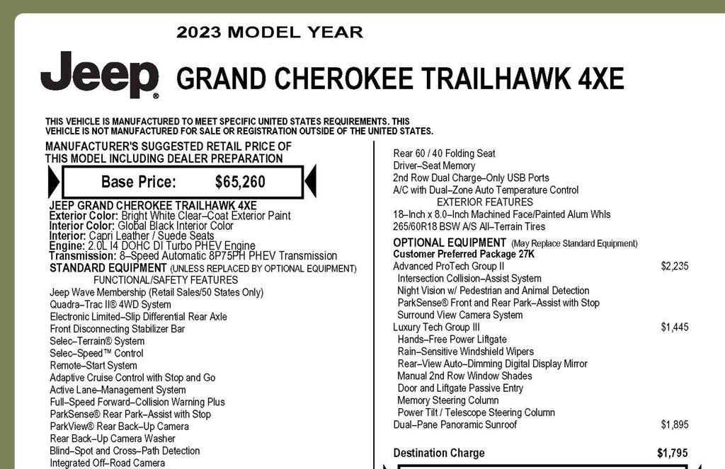 Jeep Grand Cherokee 4xe Trailhawk 2023