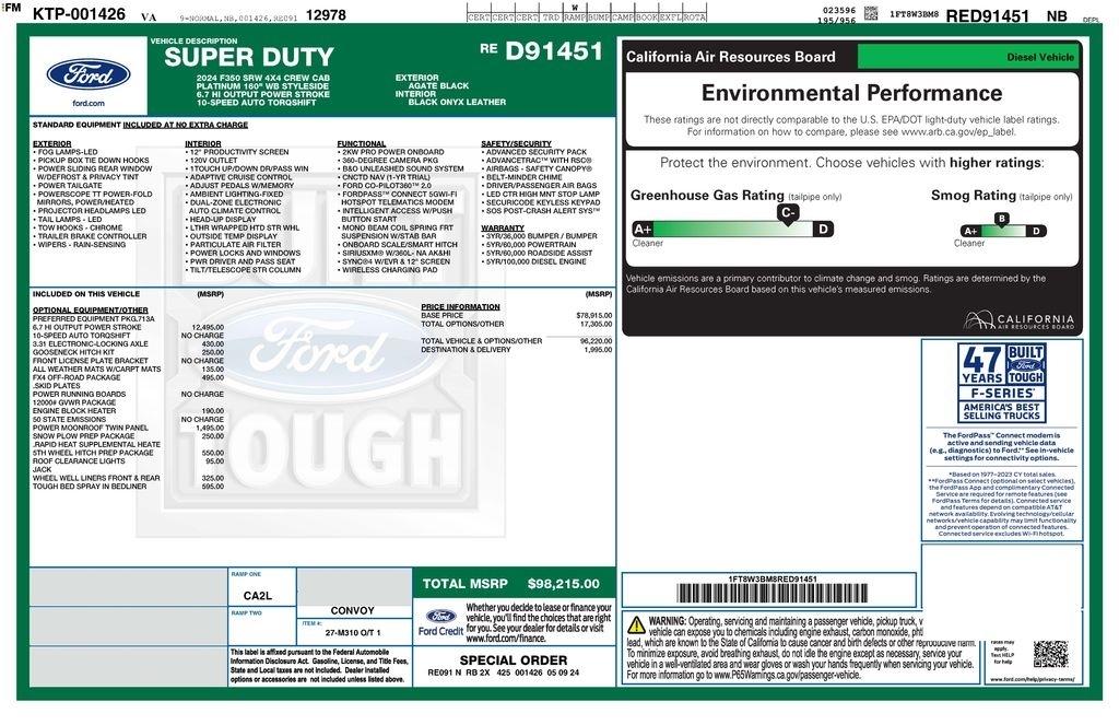 Ford F-350 SD Platinum Crew Cab Long Box 4WD 2024