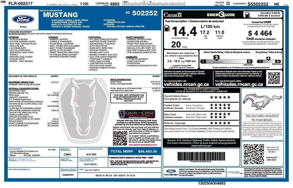 Ford Mustang Dark Horse 2025