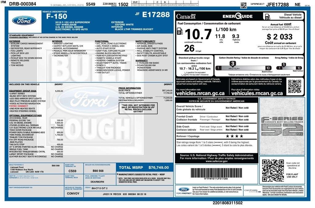 Ford F-150 Lariat SuperCrew 5.5-ft. Bed 4WD 2018