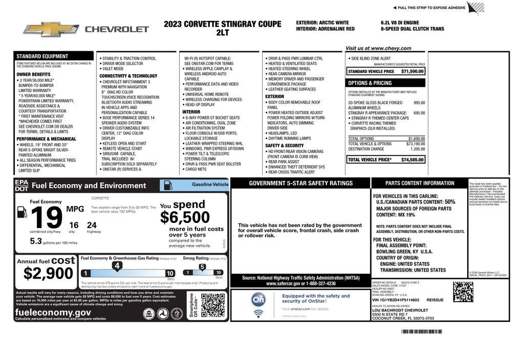 Chevrolet Corvette 2LT Coupe 2023