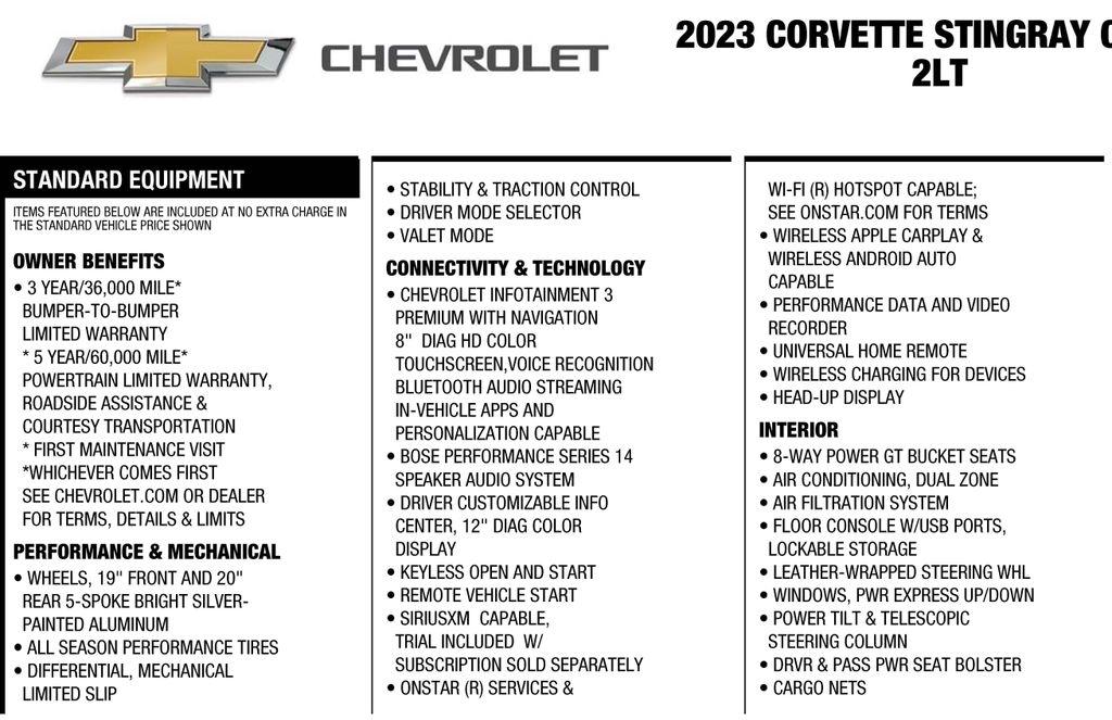 Chevrolet Corvette 2LT Coupe 2023