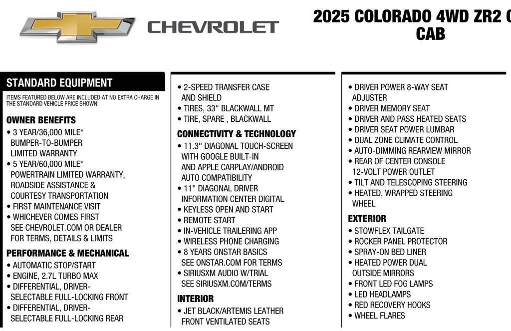 Chevrolet Colorado ZR2 Crew Cab 4WD 2025