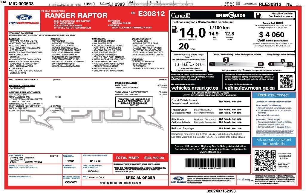 Ford Ranger Raptor SuperCrew 4WD 2024