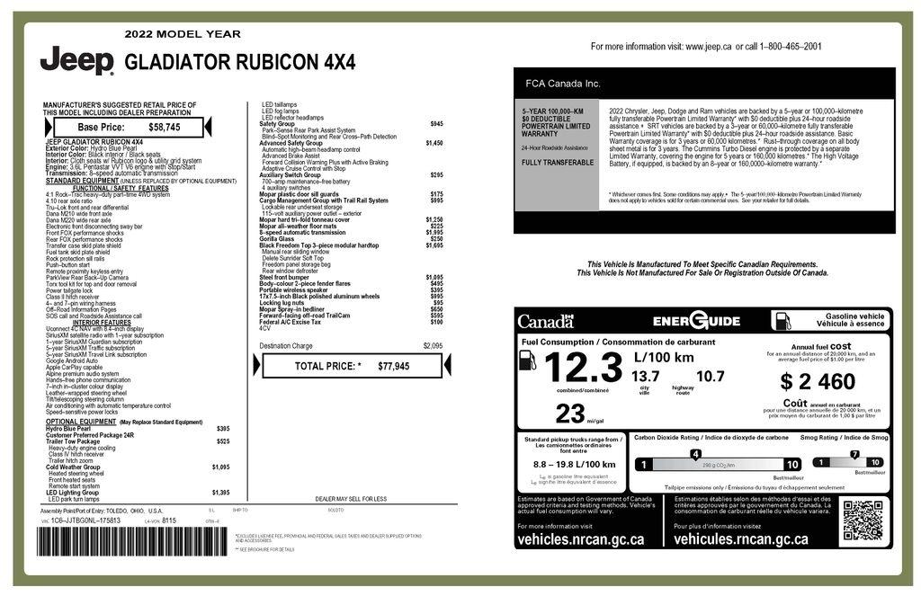 Jeep Gladiator Rubicon 2022