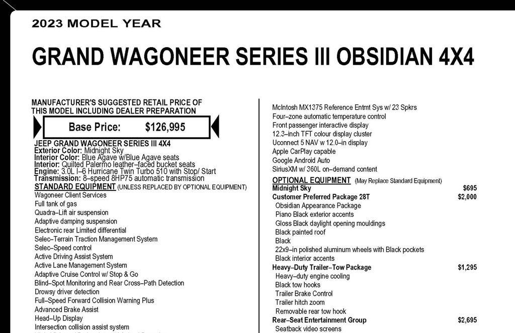 Jeep Grand Wagoneer Series III 4WD 2023