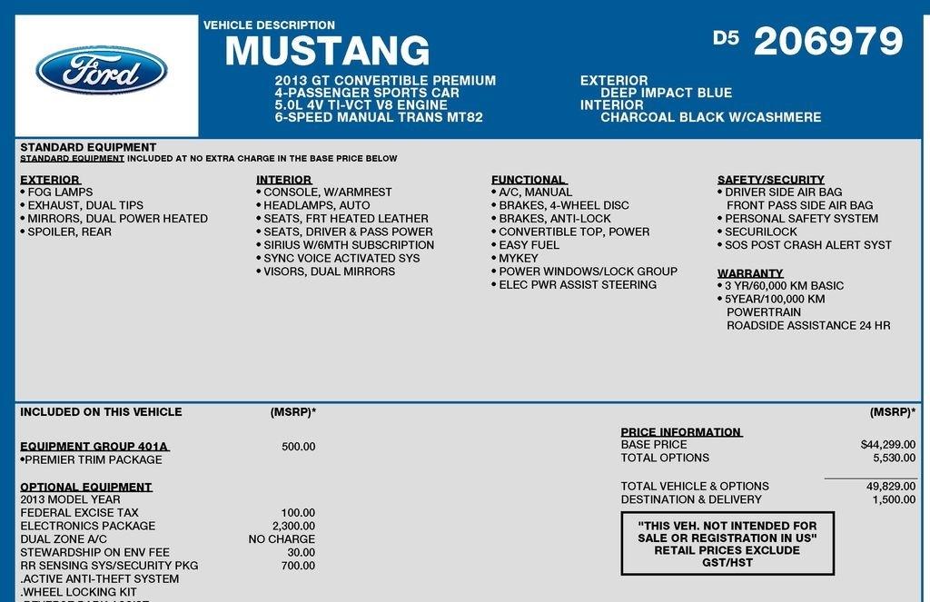 Ford Mustang GT convertible 2013