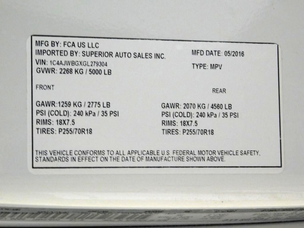 Jeep Wrangler Sahara 4WD 2016