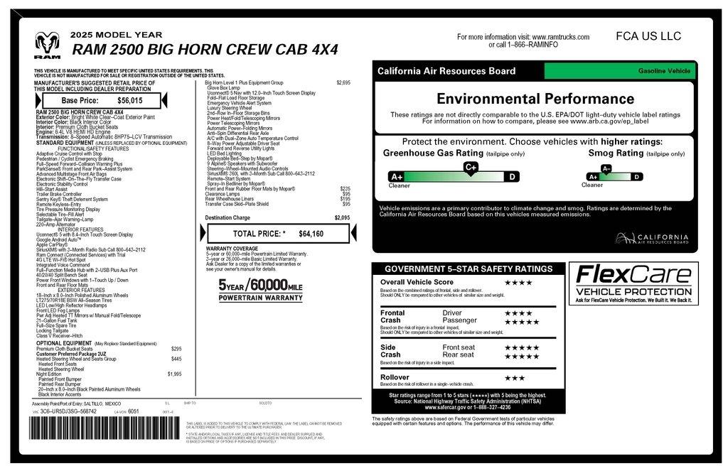 RAM 2500 Tradesman Crew Cab SWB 4WD 2025