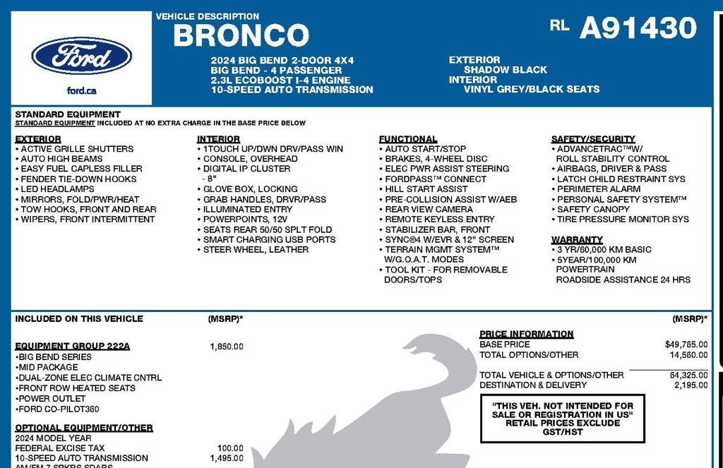 Ford Bronco Big Bend 2-Door 2024