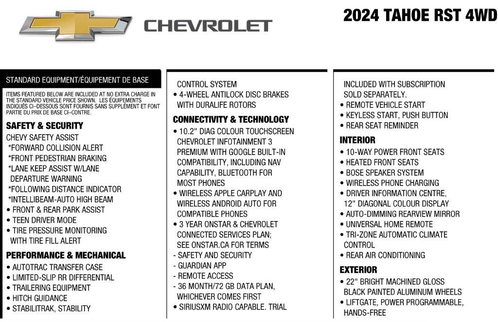 Chevrolet Tahoe RST 4WD 2024