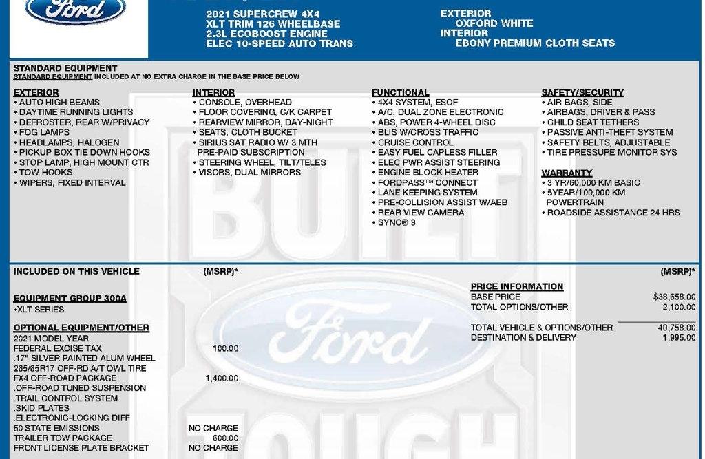 Ford Ranger XLT SuperCrew 4WD 2021