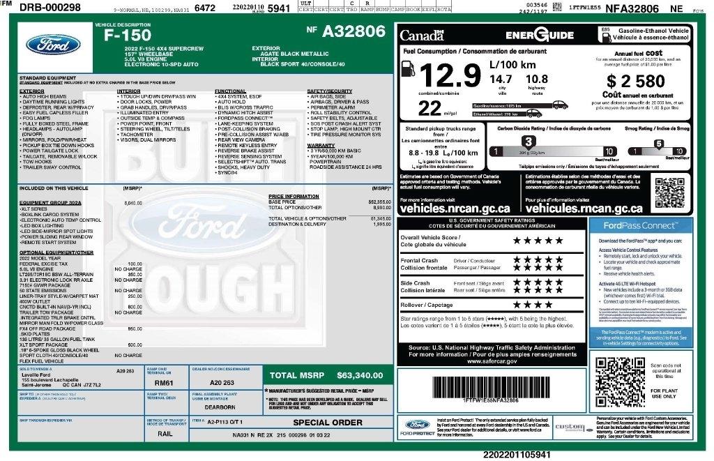Ford F-150 XLT SuperCrew 5.5-ft. Bed 4WD 2022