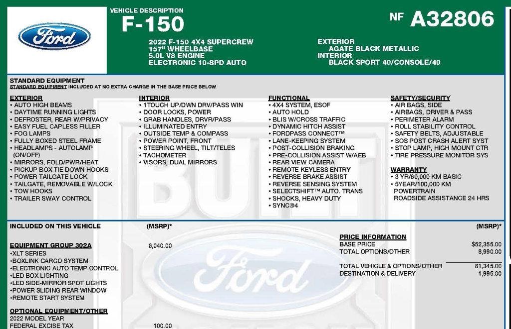 Ford F-150 XLT SuperCrew 5.5-ft. Bed 4WD 2022