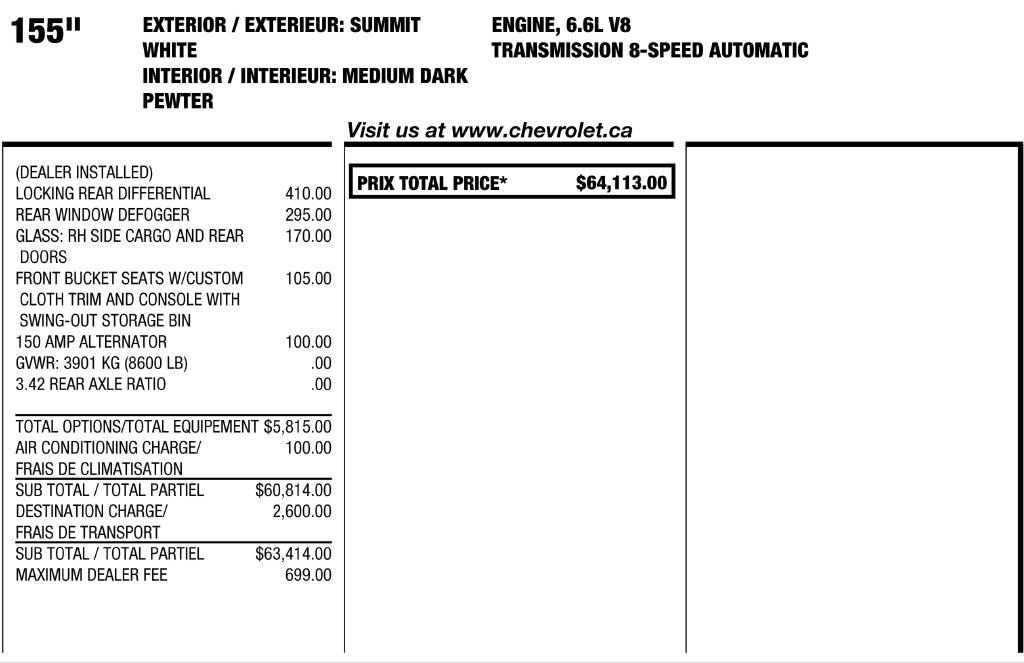 Chevrolet Express 2500 Cargo Extended 2025