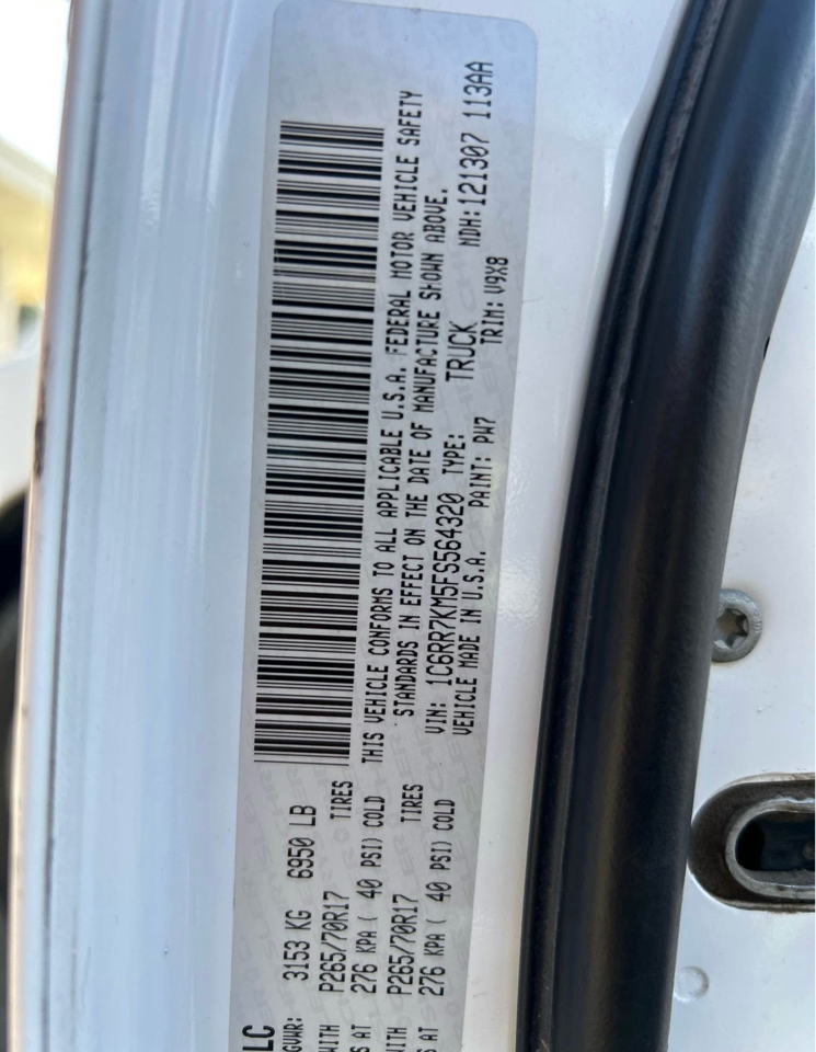 RAM 1500 Tradesman Reg Cab 2015