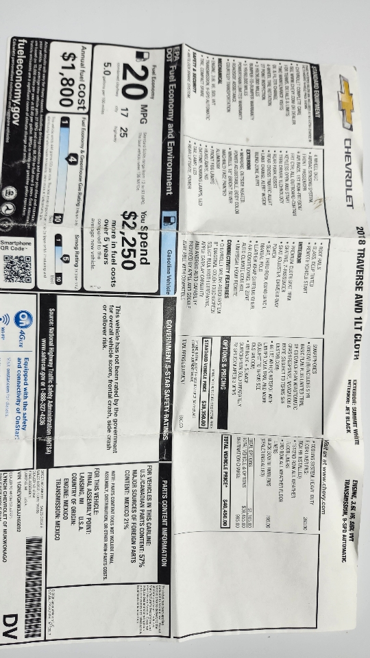 Chevrolet Traverse LT AWD 2018