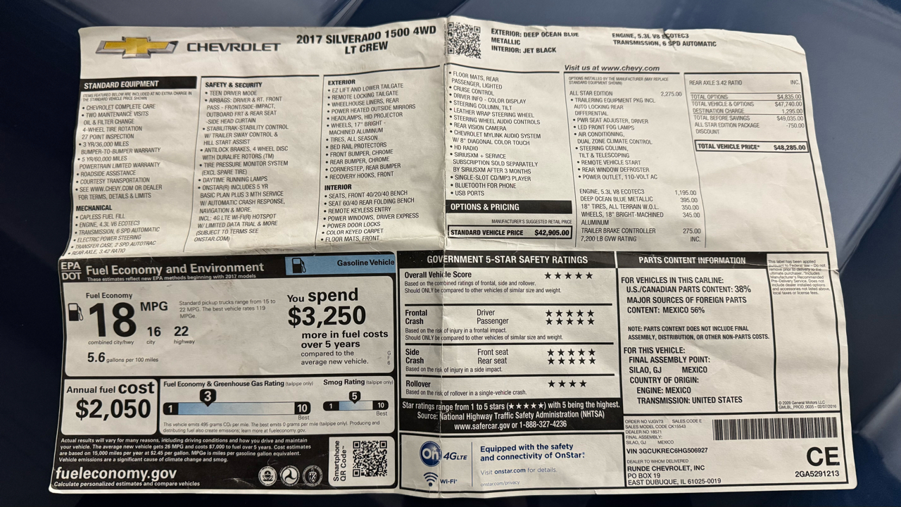 Chevrolet Silverado 1500 LT Crew Cab 2017