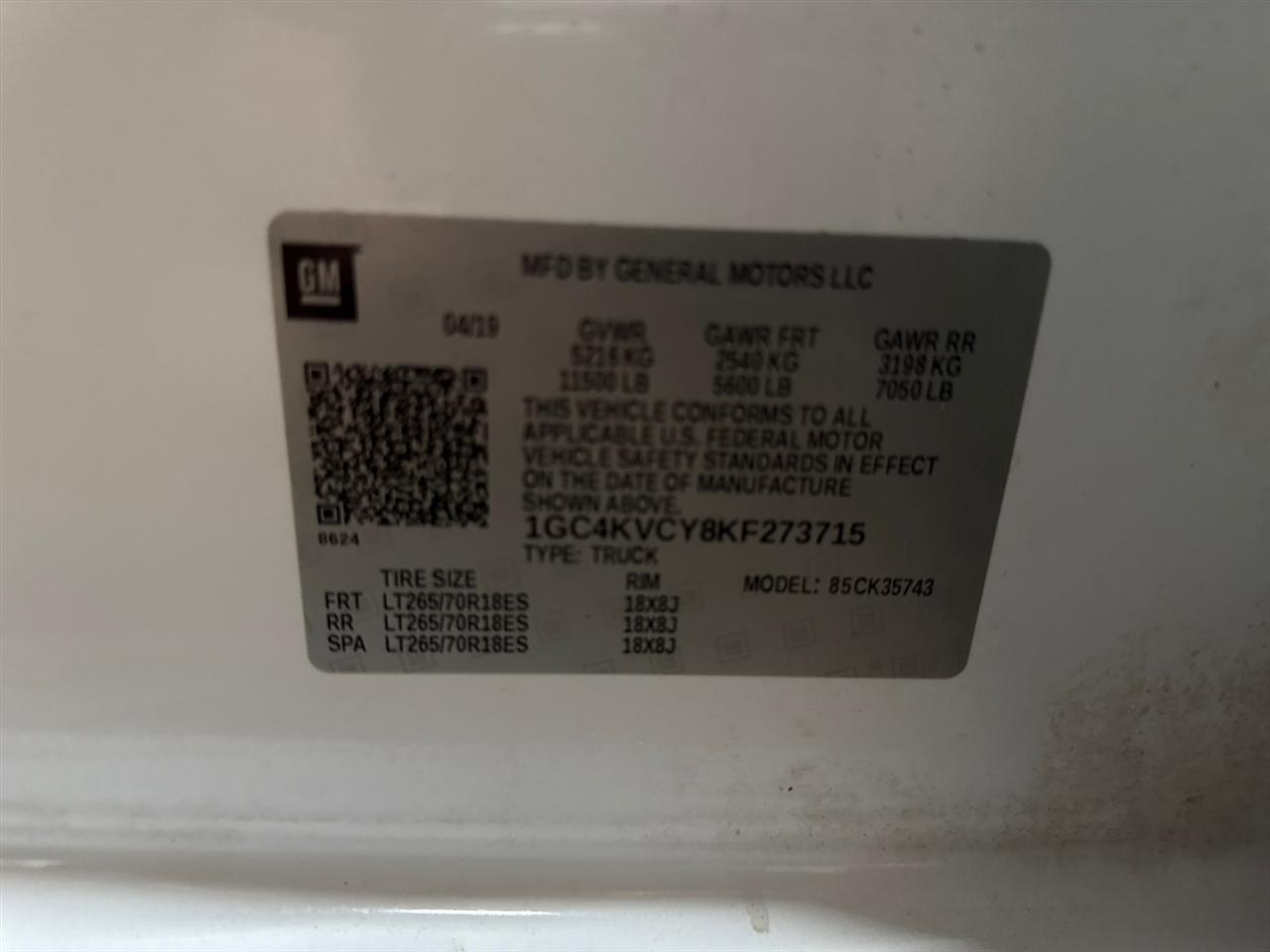 Chevrolet Silverado 3500HD Work Truck Crew Cab 4WD 2019