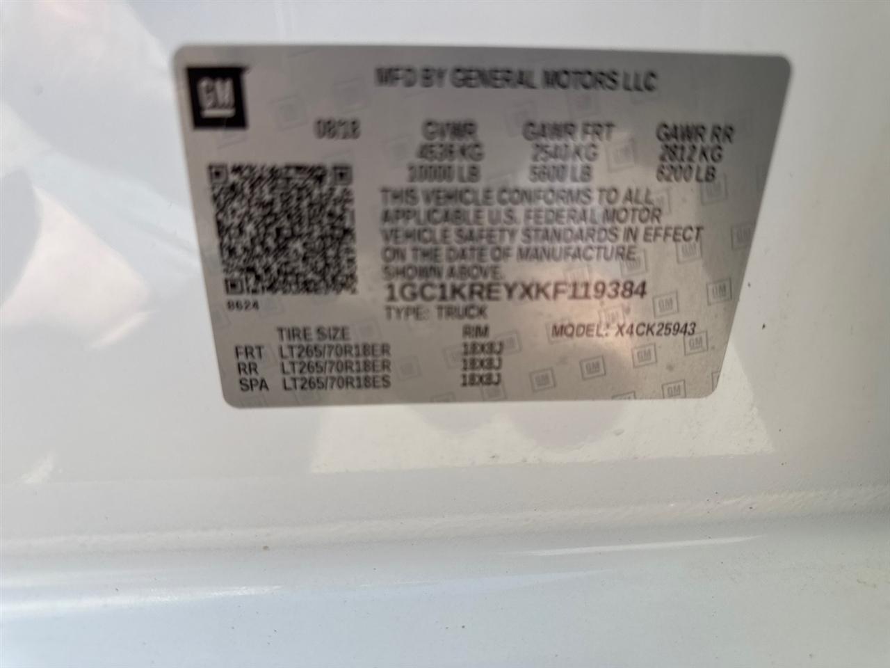 Chevrolet Silverado 2500HD Work Truck Crew Cab Short Box 4WD 2019