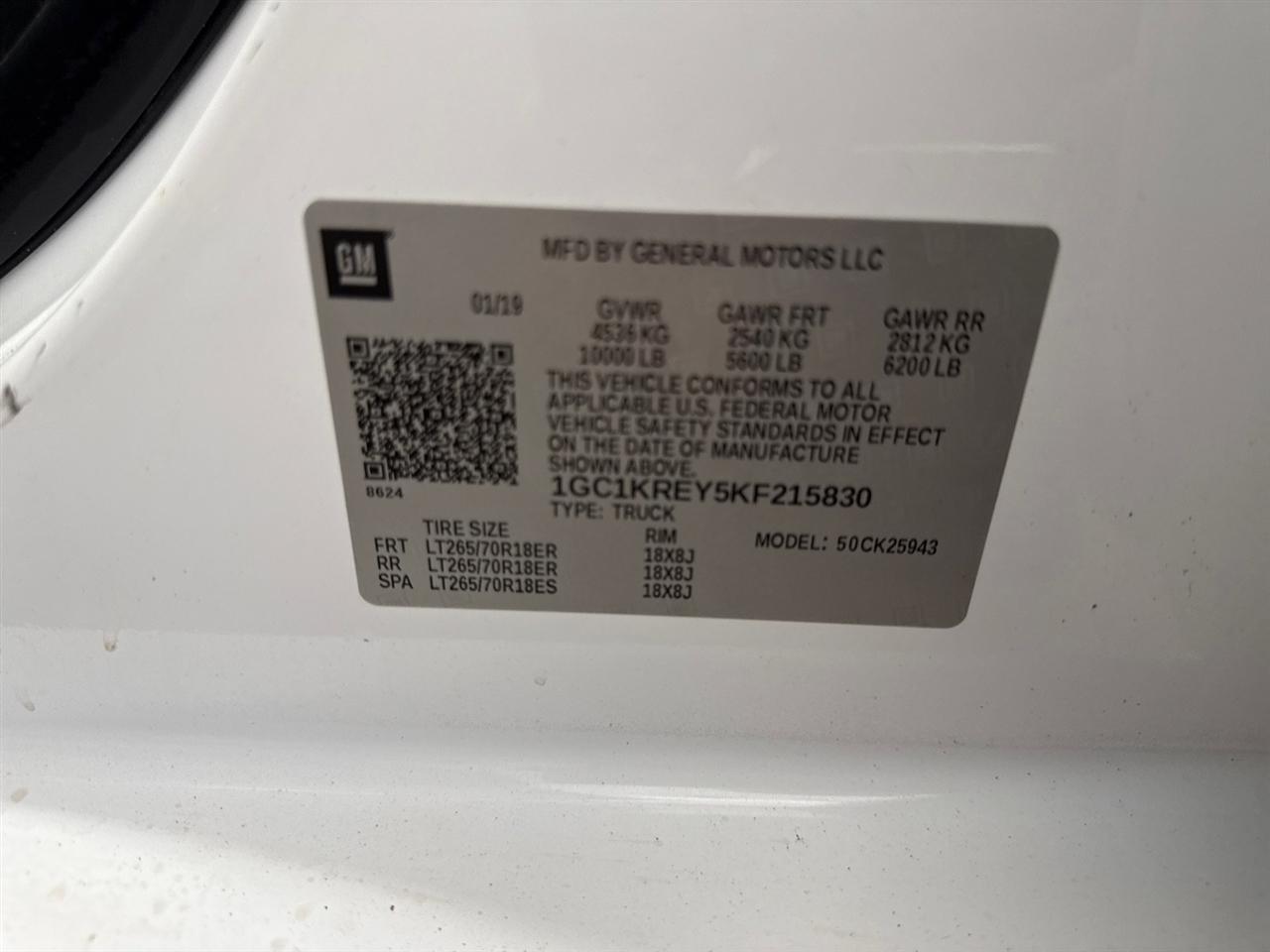 Chevrolet Silverado 2500HD Work Truck Crew Cab Long Box 4WD 2019
