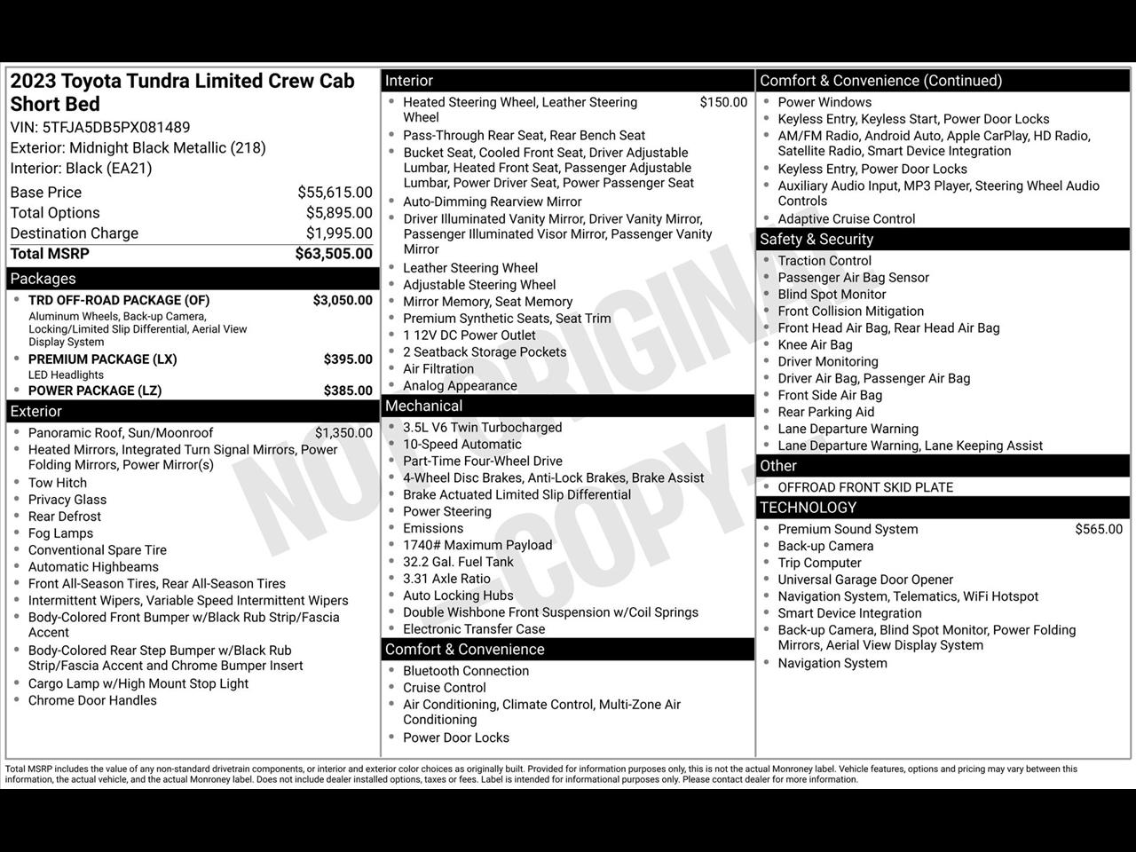 Toyota Tundra Limited CrewMax 4WD 2023