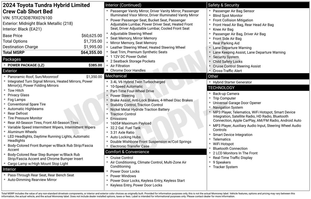 Toyota Tundra Limited CrewMax 4WD Hybrid 2024