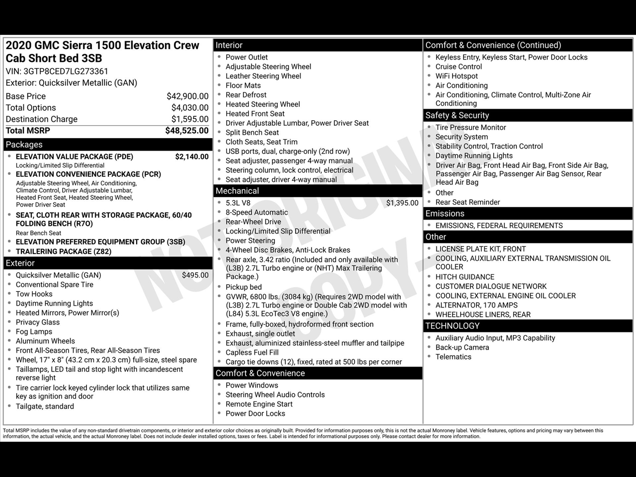 GMC Sierra 1500 Elevation Crew Cab 2WD 2020