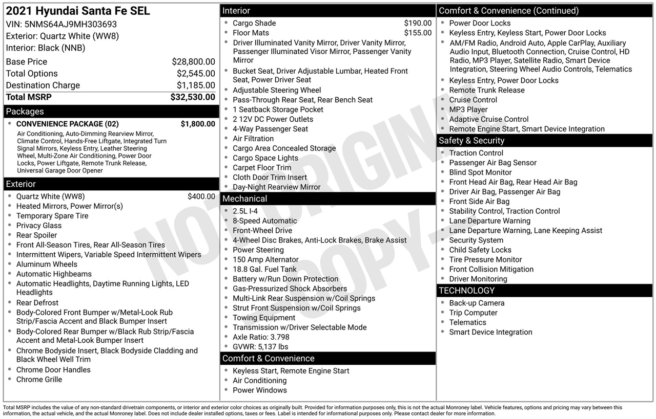 Hyundai Santa Fe SEL w/Convenience Package 2021