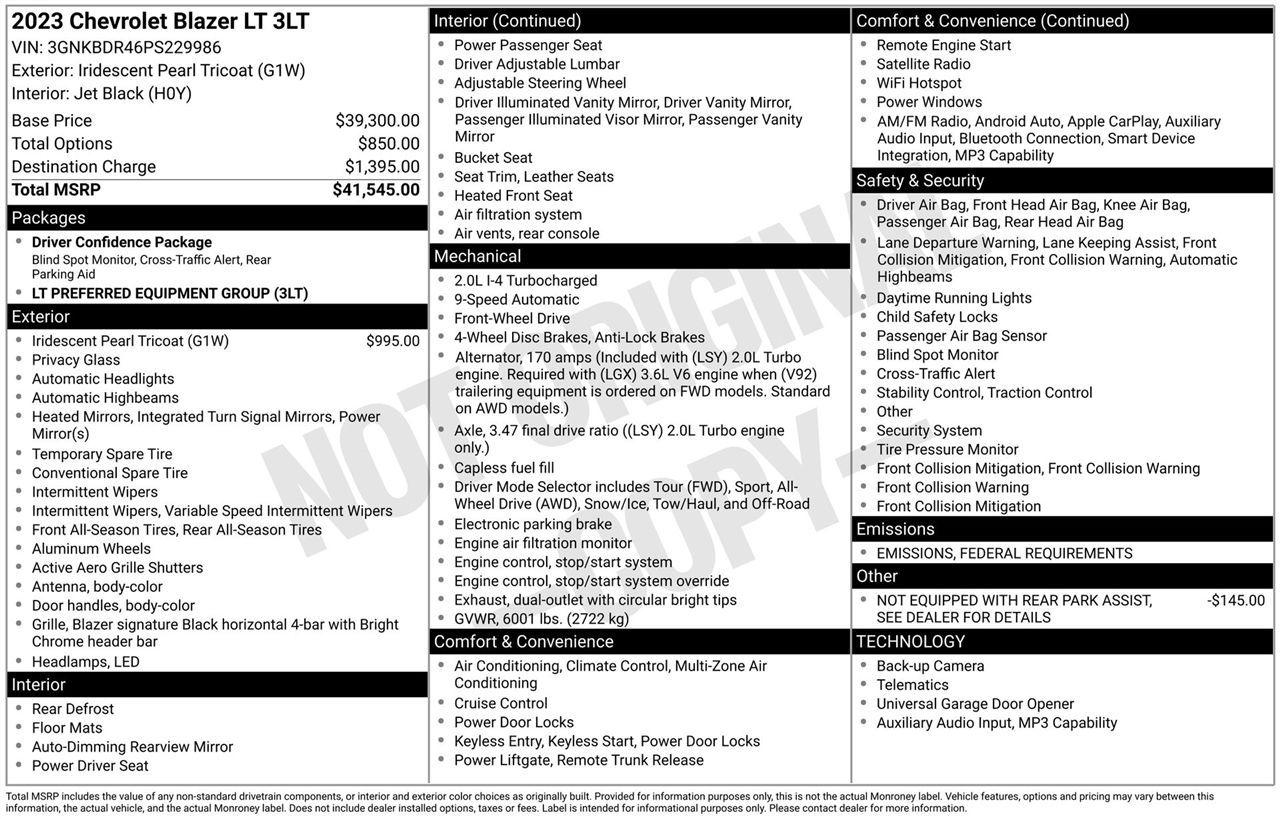 Chevrolet Blazer 3LT 2023