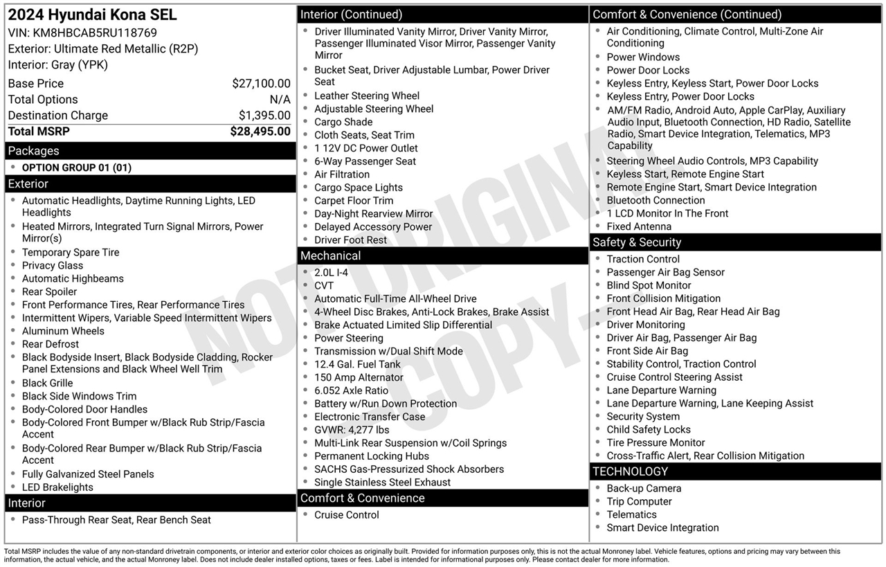Hyundai Kona SEL AWD 2024