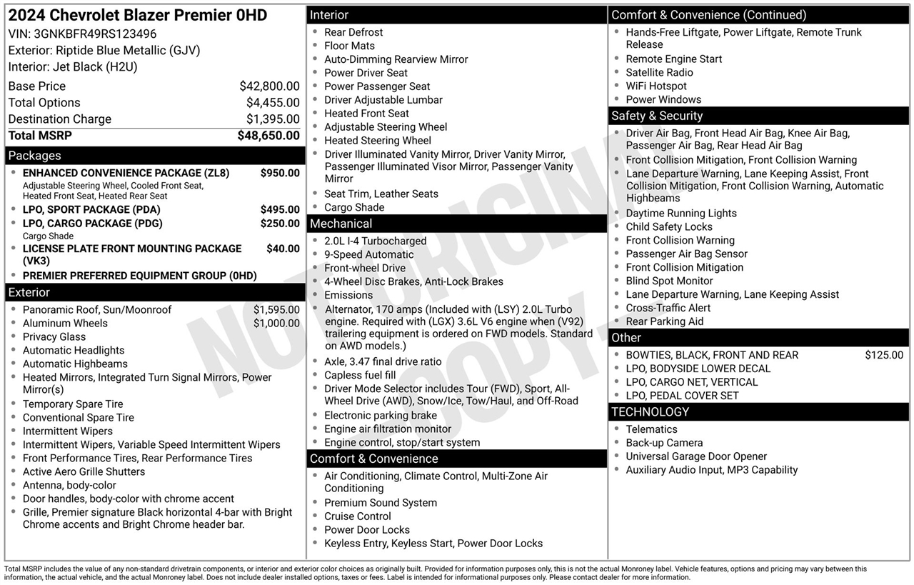 Chevrolet Blazer Premier 2024