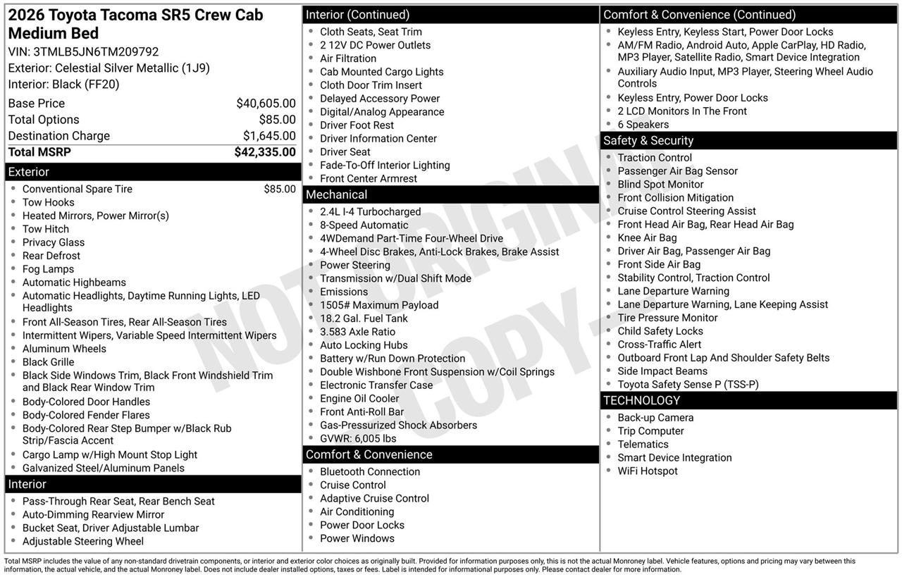 Toyota Tacoma TRD Sport Double Cab 4WD 2026