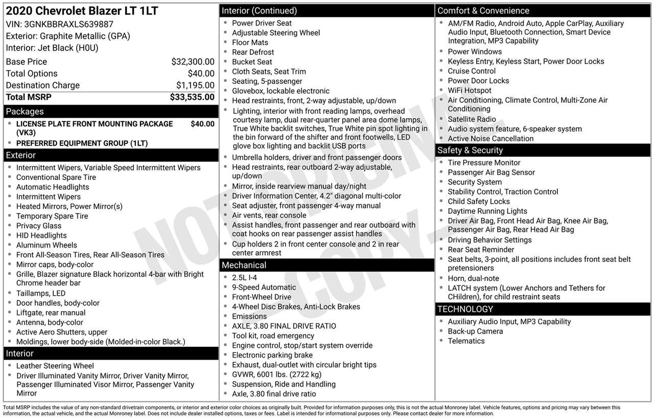 Chevrolet Blazer 1LT 2020