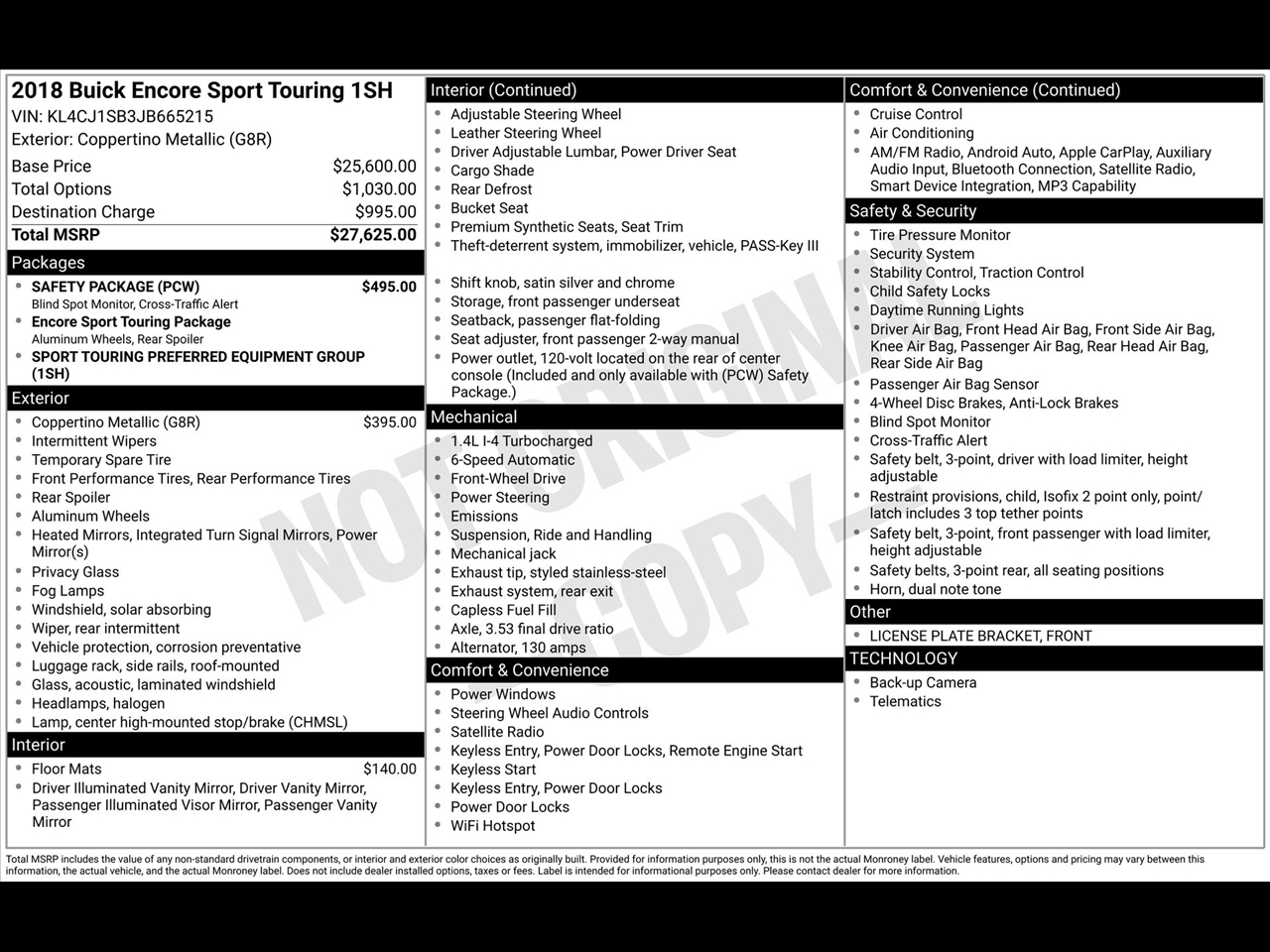 2018 Buick Encore Sport Touring FWD