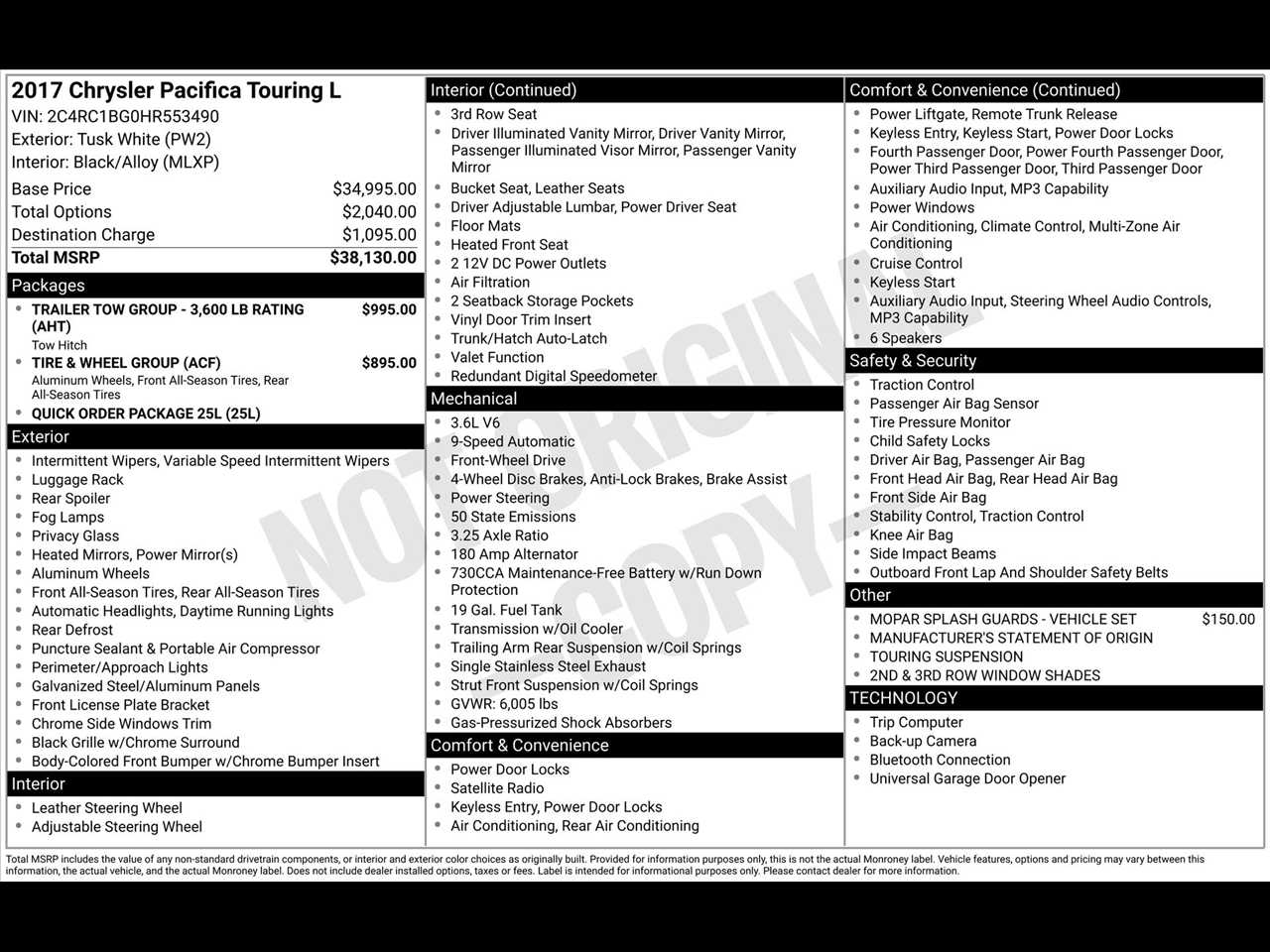 Chrysler Pacifica Touring-L 2017