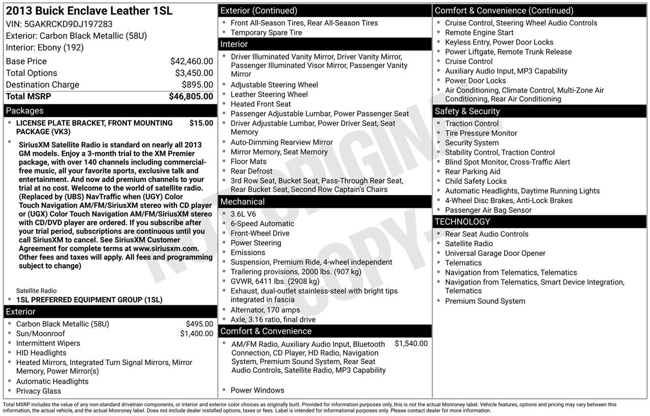 Buick Enclave Leather FWD 2013