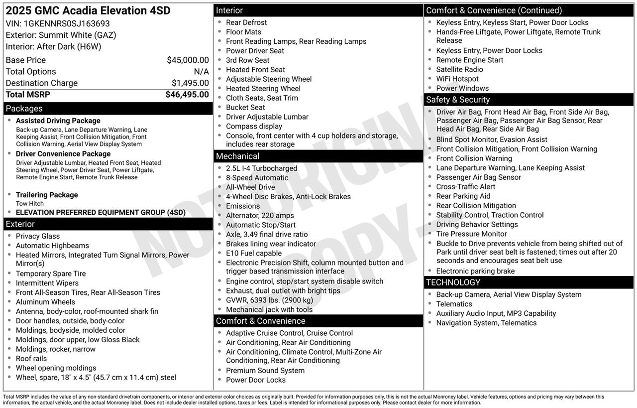 GMC Acadia Elevation AWD 2025
