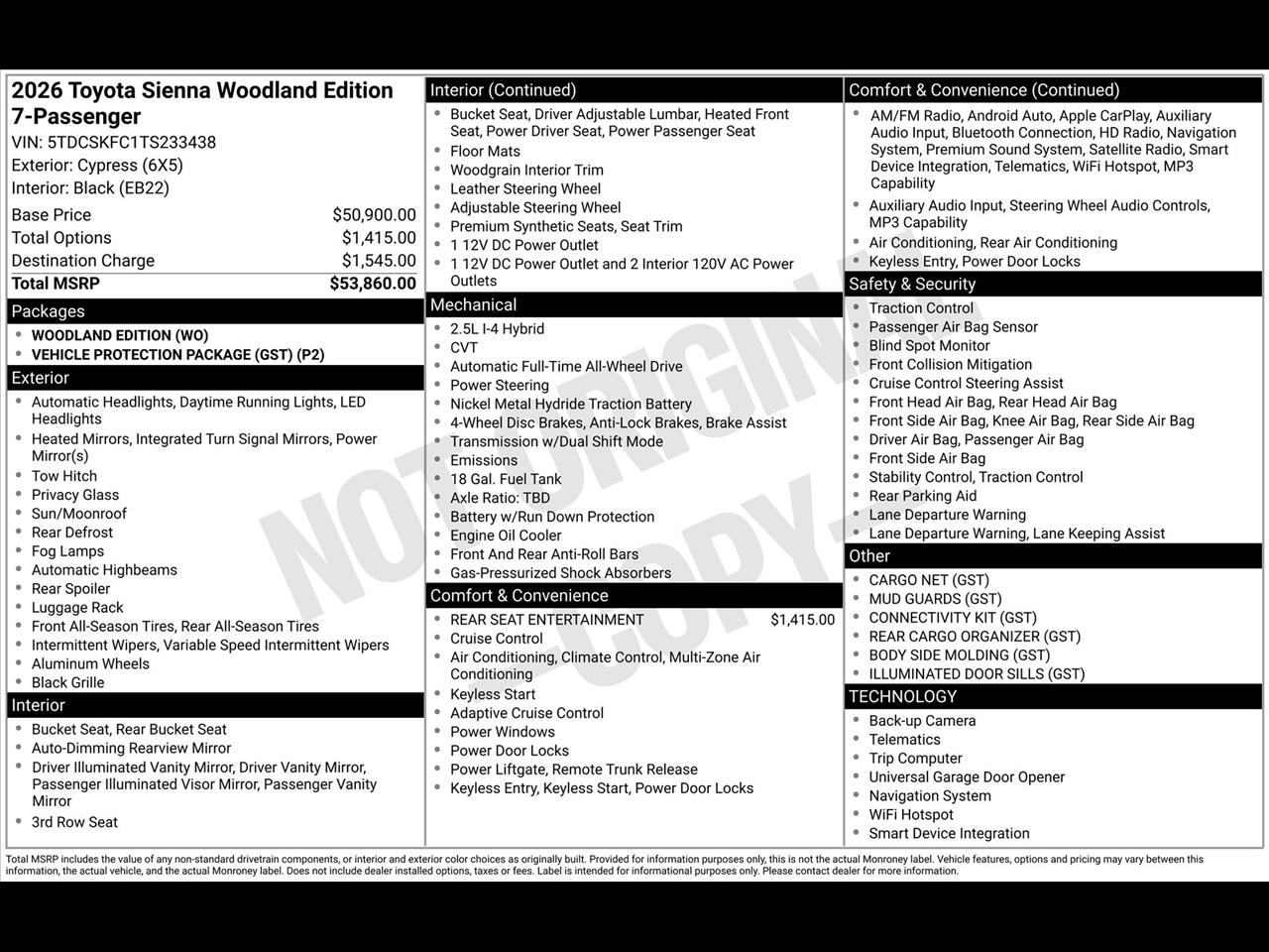Toyota Sienna XLE AWD 2026