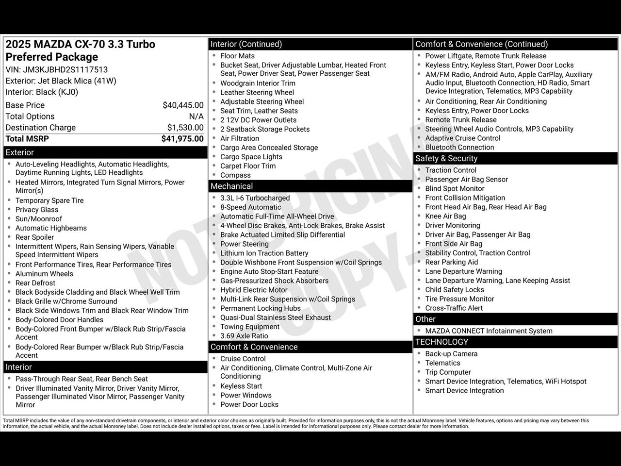 Mazda CX-70 3.3 Turbo Preferred 2025