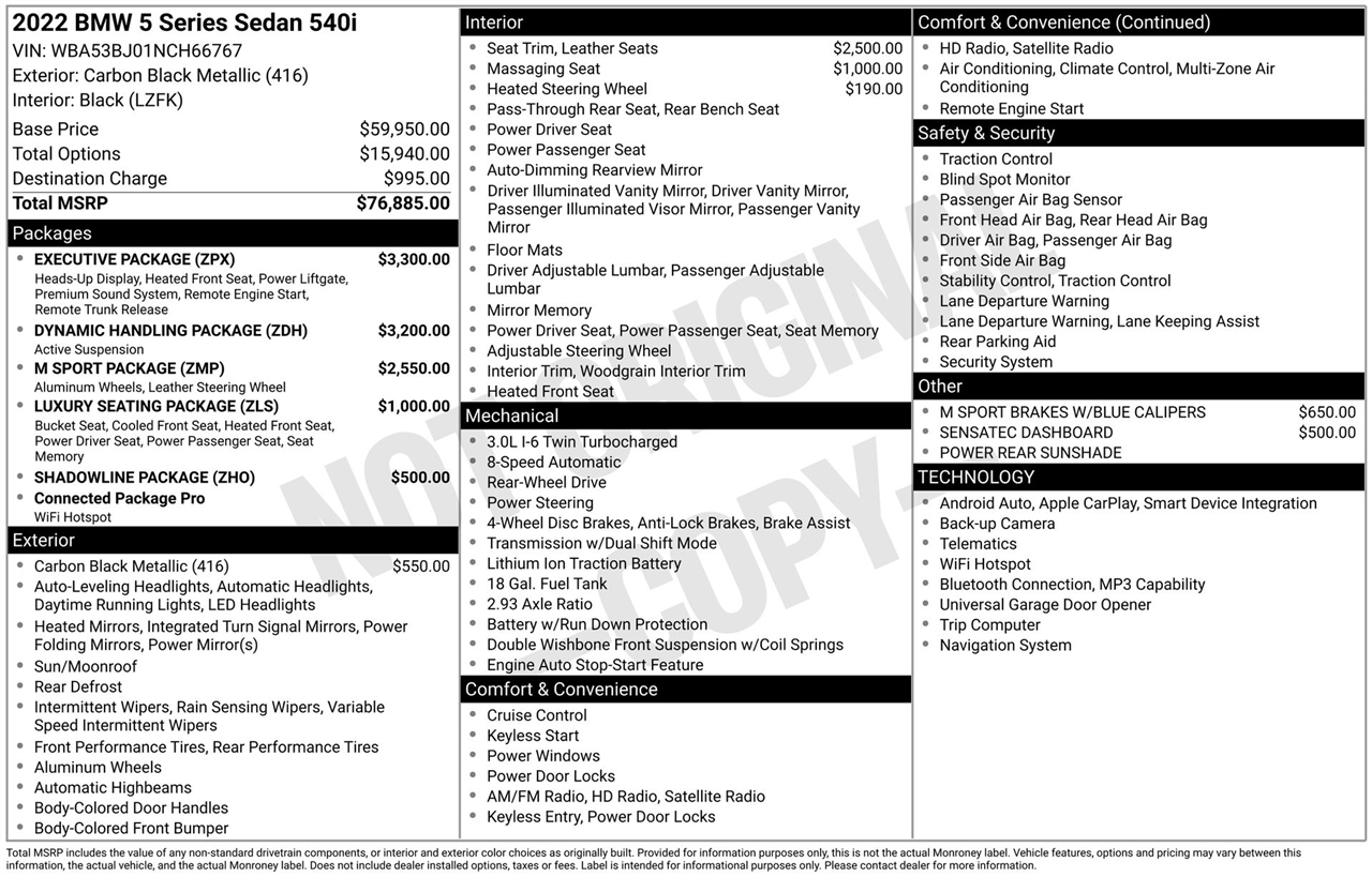 BMW 5-Series 540i 2022