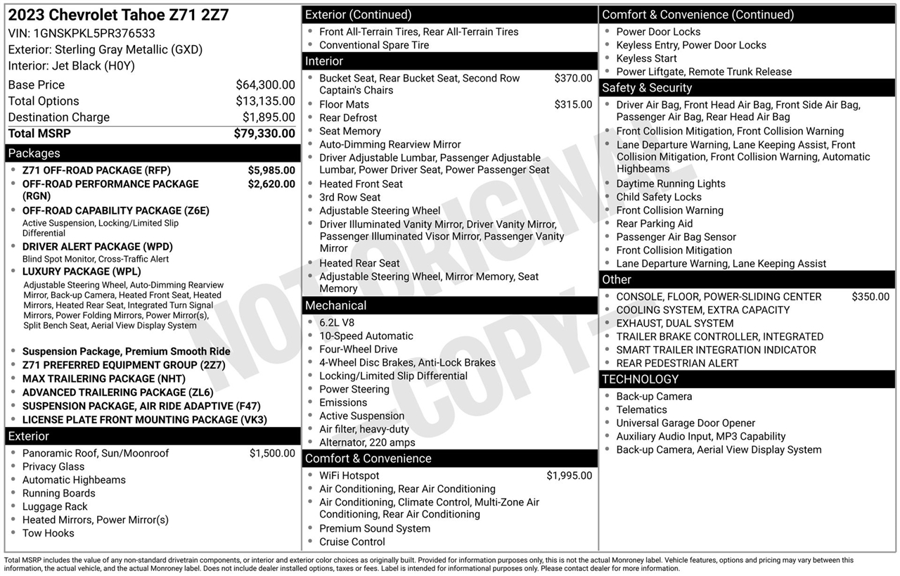 Chevrolet Tahoe Z71 2023