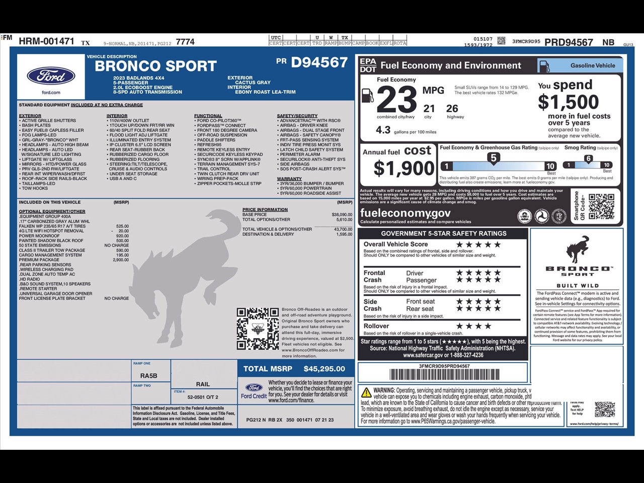 Ford Bronco Sport Badlands 2023